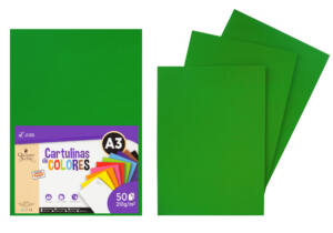 Cartulina A3 210g/m2 50U N95 verde cesped