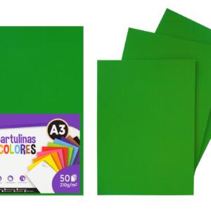 Cartulina A3 210g/m2 50U N95 verde cesped