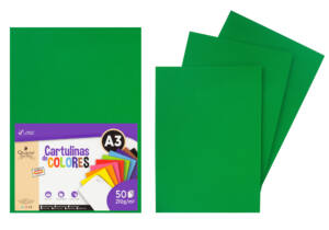 Cartulina A3 210g/m2 50U N80 verde