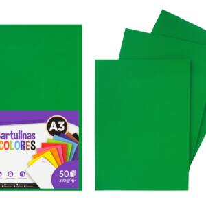 Cartulina A3 210g/m2 50U N80 verde