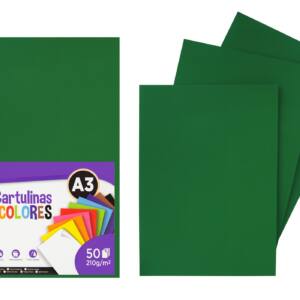 Cartulina A3 210g/m2 50U N86 verde oscuro