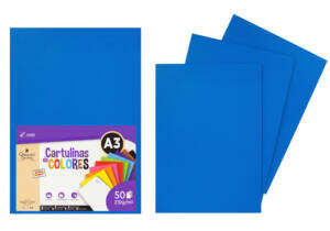 Cartulina A3 210g/m2 50U N73 azul