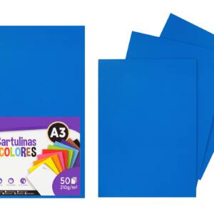 Cartulina A3 210g/m2 50U N73 azul