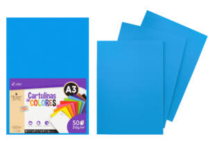 Cartulina A3 210g/m2 50U N72 turquesa