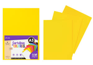 Cartulina A3 210g/m2 50U N20 amarillo