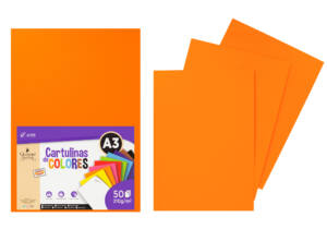 Cartulina A3 210g/m2 50U N30 naranja