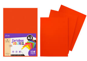 Cartulina A3 210g/m2 50U N34 naranja oscuro