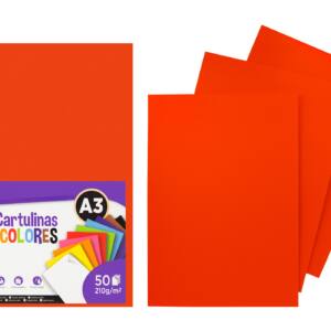 Cartulina A3 210g/m2 50U N34 naranja oscuro