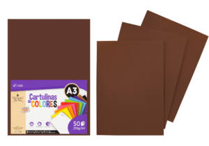 Cartulina A3 210g/m2 50U N90 marrón
