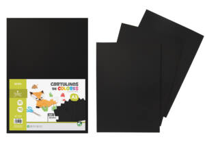 Cartulina A3 180g/m2 50U N10 negro