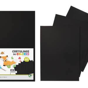 Cartulina A3 180g/m2 50U N10 negro