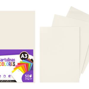 CARTULINA A3 210G 50H CREMA