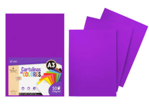 Cartulina A3 210g/m2 50U N60 morado