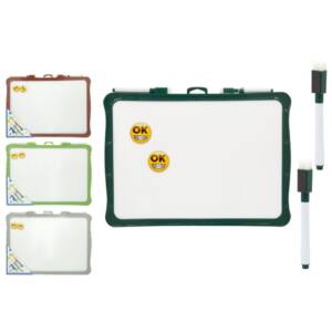 Pizarra Blanca Magnética 36x27cm 2 Rotuladores Negro y 2 Imanes