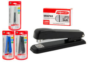 Grapadora Con Grapas 24/6 Colores