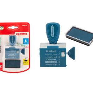 Sello Rotativo Planner Frases y Tampón Tinta Azul