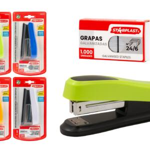 Grapadora Con Grapas 24/6 Colores