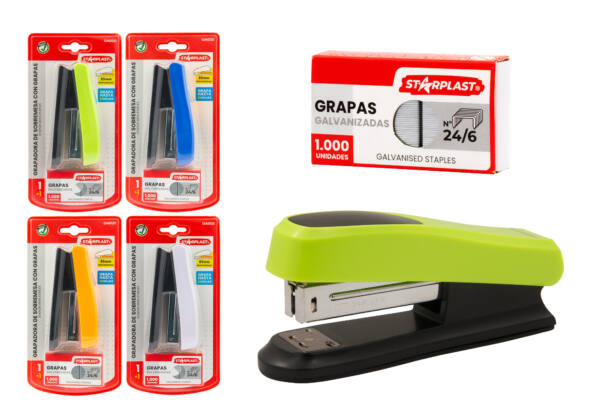 Grapadora Con Grapas 24/6 Colores