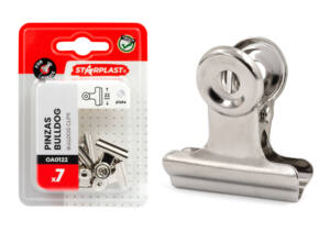 7 Pinzas Metálicas Bulldog 22mm Plateadas