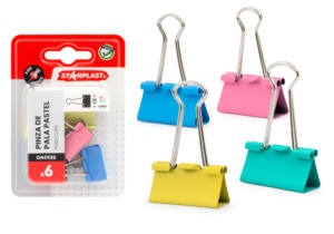 6 Pinzas Metálicas Pala 25mm Diferentes Colores