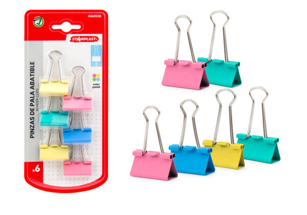 Pinza De Pala Metalica Colores  32Mm 6U