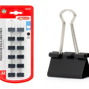 Pinza De Pala Metalica Negra 19Mm 12U