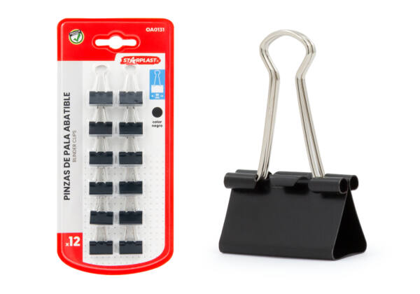 Pinza De Pala Metalica Negra  19Mm 12U