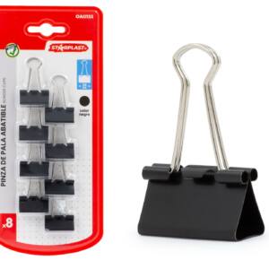 8 Pinzas Metálicas Pala 25mm Negro