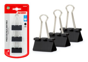 3 Pinzas Metálicas Pala 41mm Negro