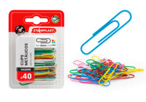 30 Clips metálicos 50mm Colores