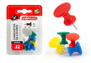 Chinchetas plástico de colores 12U