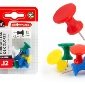 Chinchetas plástico de colores 12U