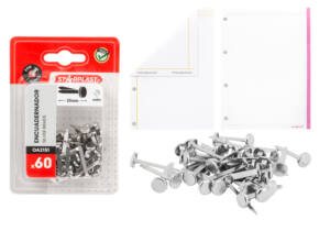 Encuadernadores metálicos plata 25mm 40U