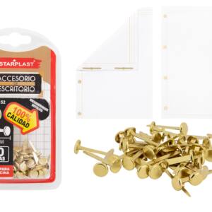 Encuadernadores metálicos dorado 14mm 60U
