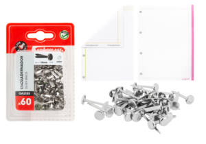 Encuadernadores metálicos dorado 14mm 60U