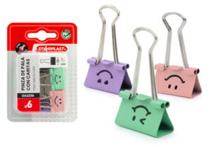 Pinza metálica colores con caras 25mm 8U