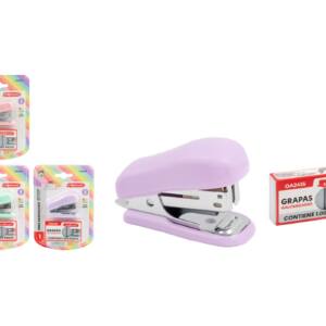 Mini Grapadora 1000Grapas Colores Pastel Línea Macaroon