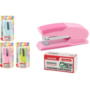 Grapadora 1000Grapas 24/6 Colores Pastel