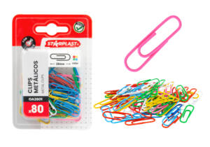 80 Clips metálicos 28mm Colores