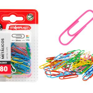 80 Clips metálicos 28mm Colores