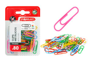80 Clips metálicos 33mm Colores