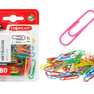 80 Clips metálicos 33mm Colores