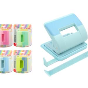 Perforadora 2 Agujeros Con Guía Alineación Colores Pastel