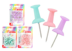 35 Chinchetas de Plástico 22mm Colores Pastel