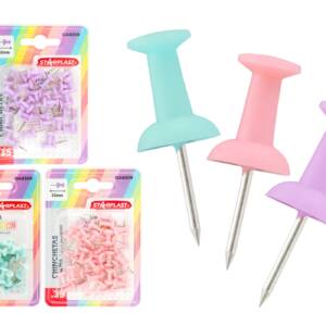 35 Chinchetas de Plástico 22mm Colores Pastel