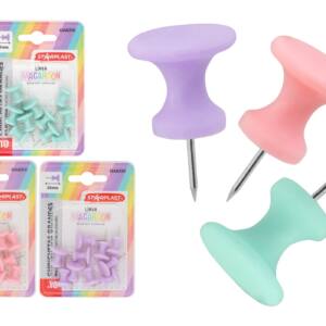 Chinchetas Grandes Palstico De Colores Pastel 25Mm 10Pcs