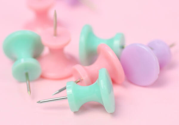 Chinchetas Grandes Palstico De Colores Pastel 25Mm 10Pcs