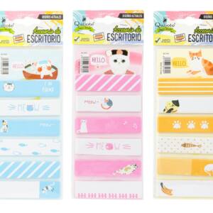 Set notas adhesivas diseño gato