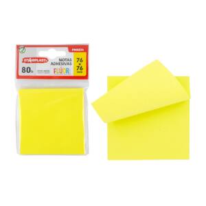 80 Notas Adhesivas Amarillo Flúor 76x76mm