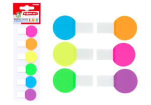 Separadores adhesivos flúor 6 colores forma circular